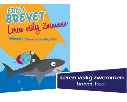 Brevet Leren zwemmen. Brevet Haai_Zwembadveilig 25m_Koninklijke Vilvoordse Zwemschool Phoenix